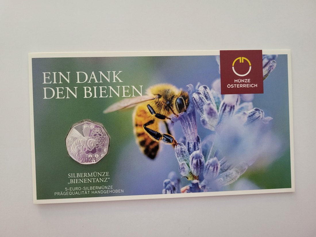  5 Euro 2023 Bienentanz Blister Ag 925/7,78g fein Österreich Spittalgold9800 (04974)   
