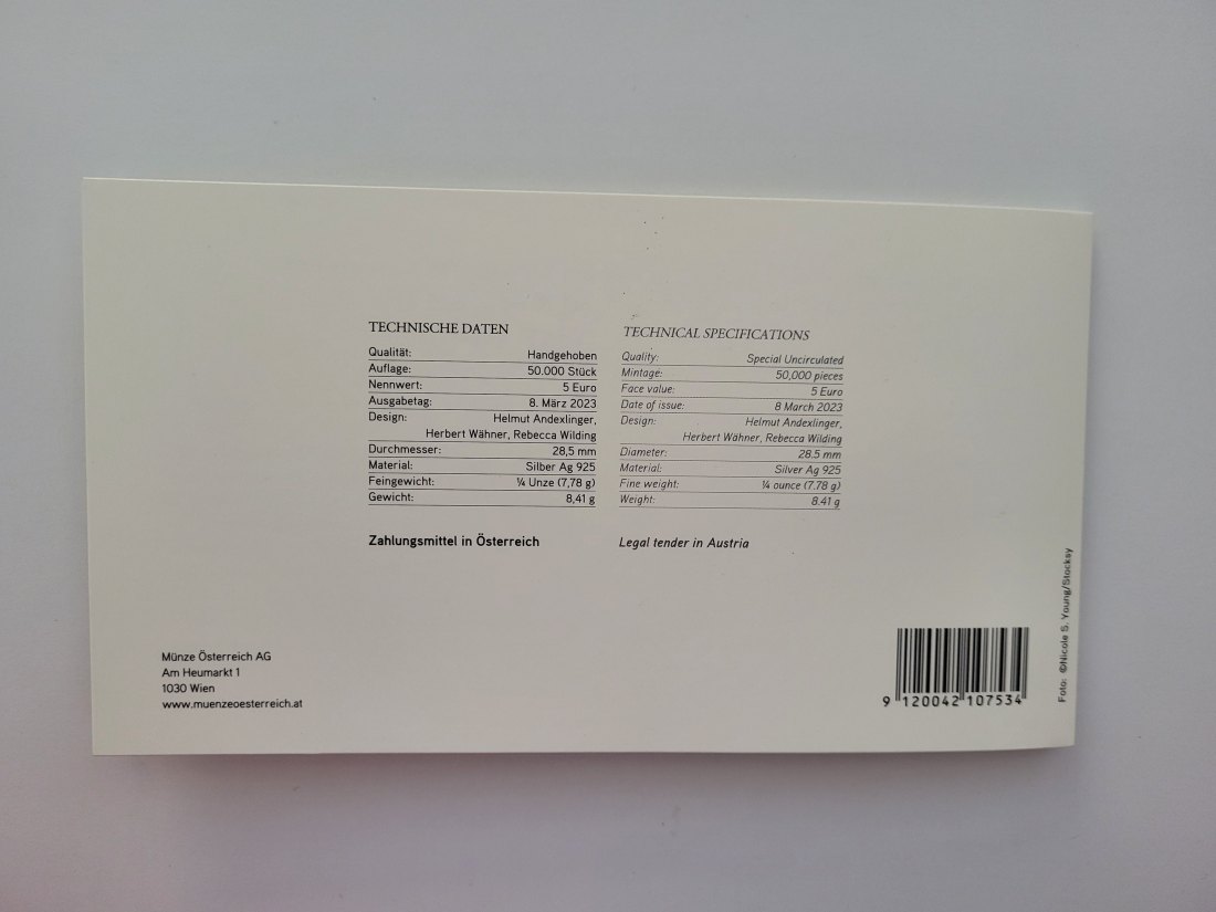  5 Euro 2023 Bienentanz Blister Ag 925/7,78g fein Österreich Spittalgold9800 (04974)   