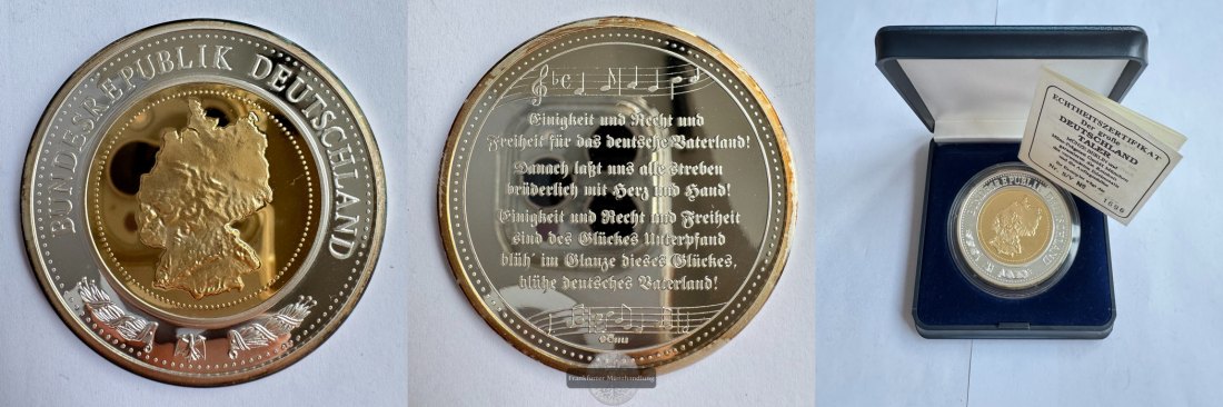  Deutschland Medaille Der große Deutschland Taler FM-Frankfurt Feinsilber: 50g   
