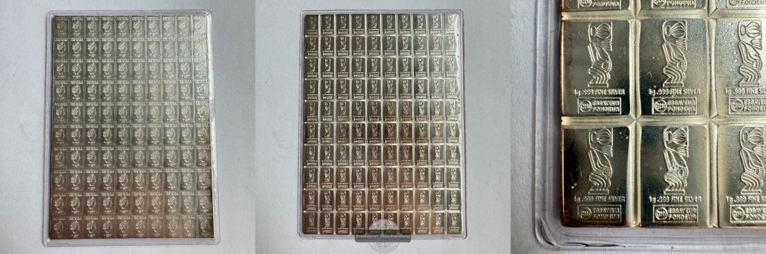  Valcambi Kombi-Silberbarren zu 100 x 1g 10 cent Cook Islands FM-Frankfurt Feinsilber: 100g   