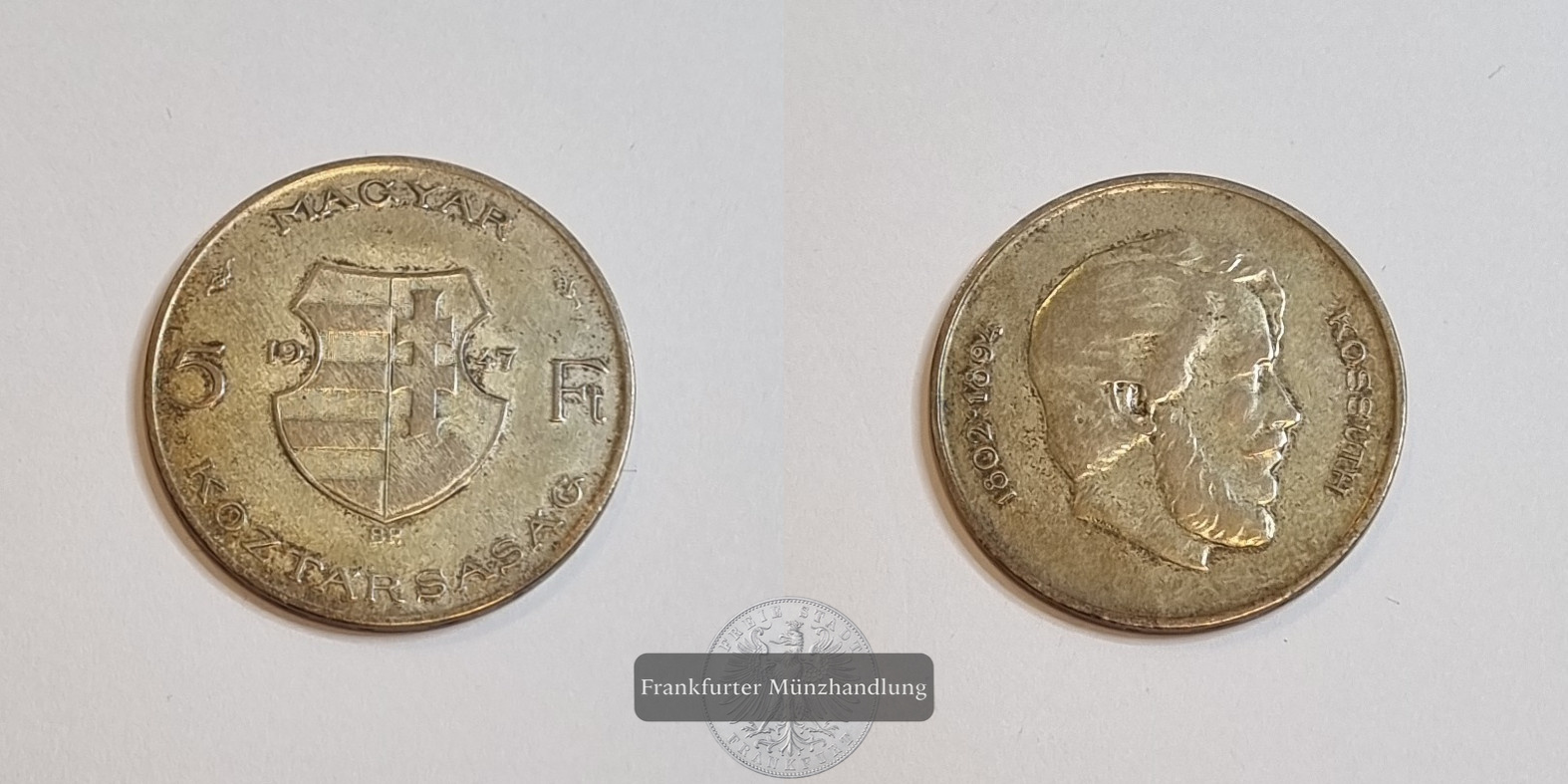  Ungarn 5 Forint 1947 FM-Frankfurt Feinsilber: 6g   
