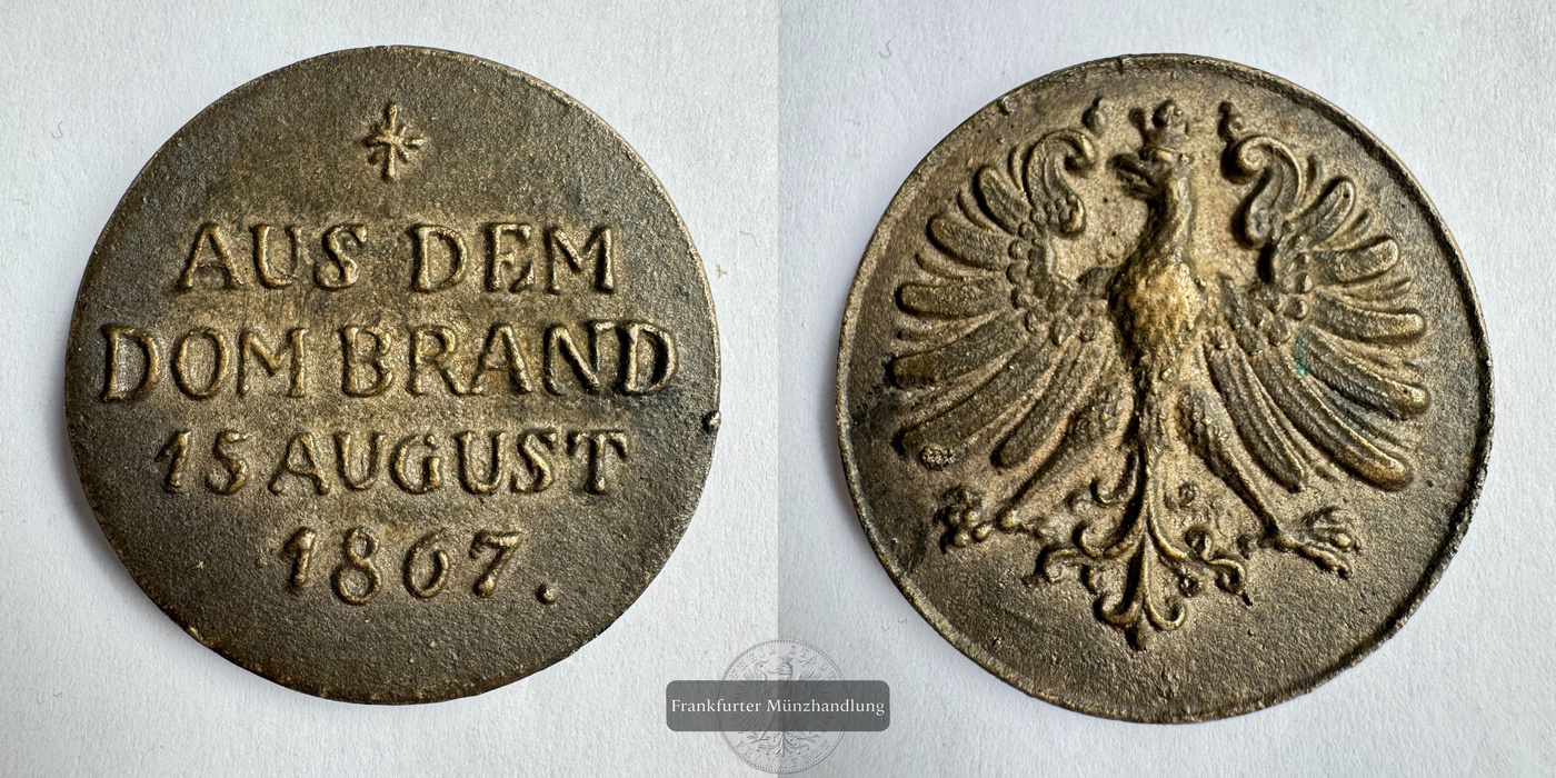  Deutschland Frankfurt Reliktmedaille Bronzeguss 1867 FM-Frankfurt   