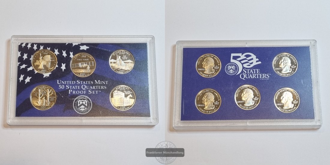  USA Quarter Dollar 2001 (5 Münzen) 50 State Quarters FM-Frankfurt   