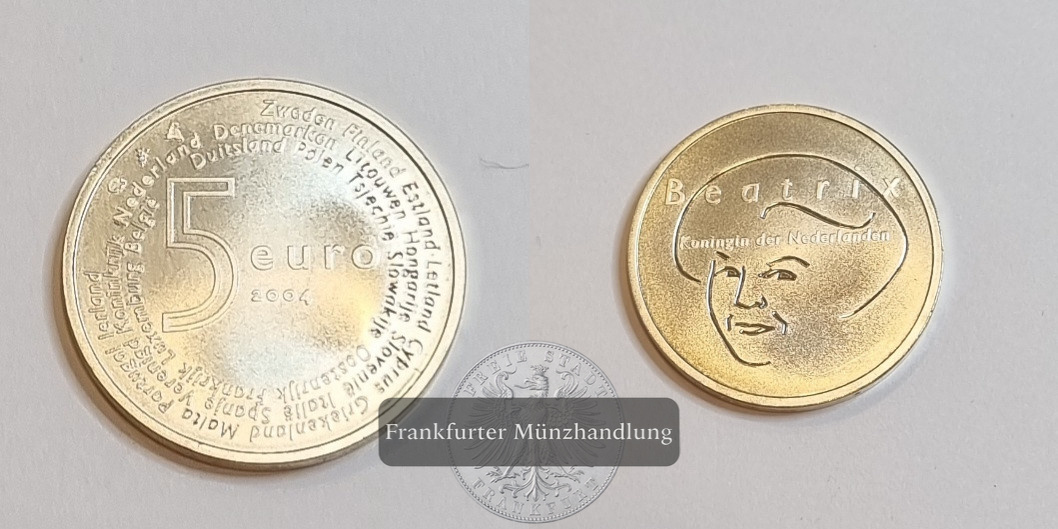  Niederlande 5 EURO 2004 Beatrix Königin der Niederlande FM-Frankfurt Feinsilber: 11g   
