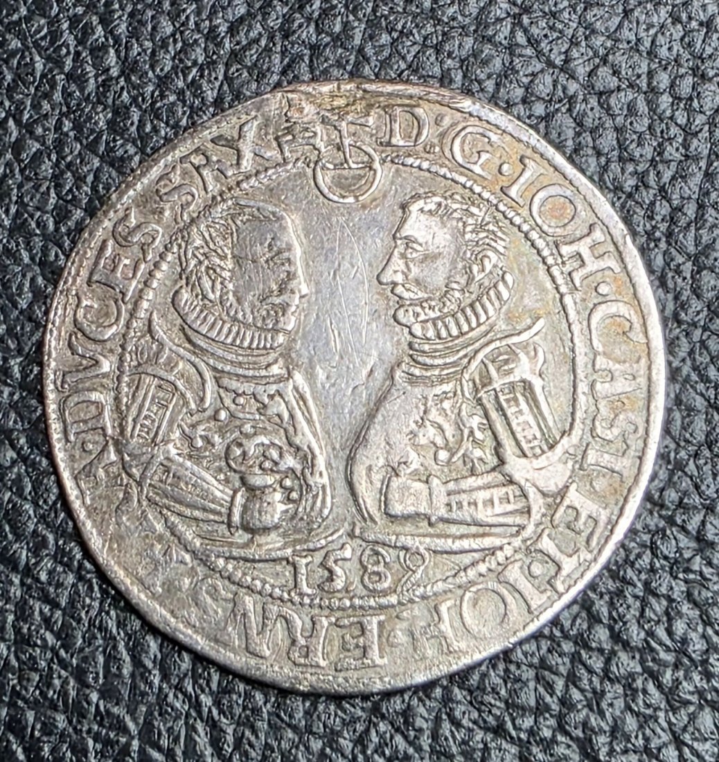  1/2 Taler 1589 Sachsen Coburg Saalfeld Johann Casimir und Johann Ernst 1572-1633   