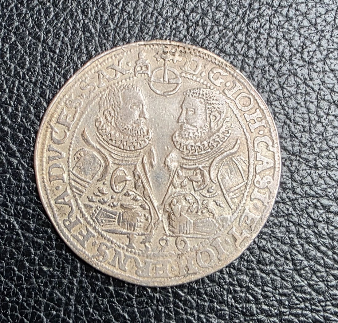  1/2 Taler 1590 Sachsen Coburg Saalfeld Johann Casimir und Johann Ernst 1572-1633   