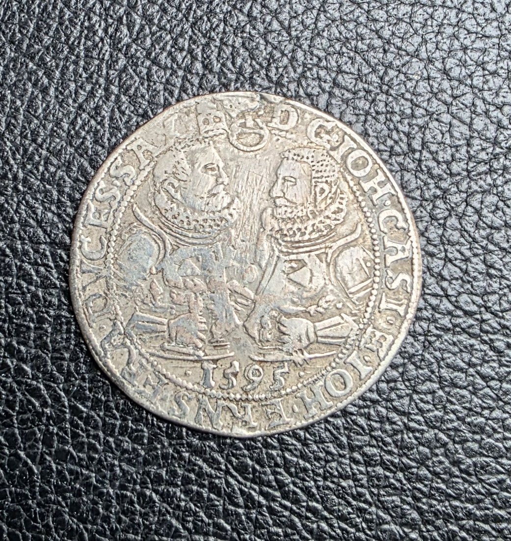  1/2 Taler 1595 Sachsen Coburg Saalfeld Johann Casimir und Johann Ernst 1572-1633   
