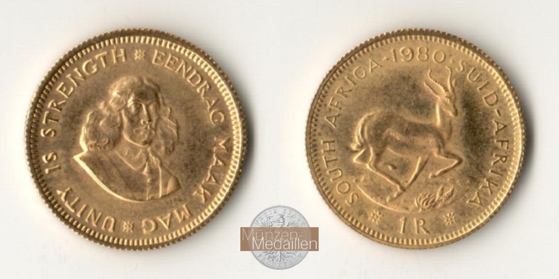 Südafrika MM-Frankfurt Feingold: 3,66g 1 Rand 1980 