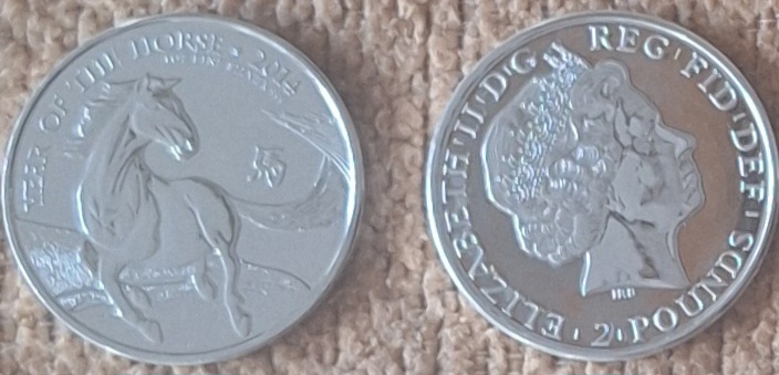  Großbritannien, 2POUNDS 2014 Elizabeth II 1oz Silber 999er =31,1g fein lose   