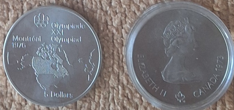  Kanada, 5 Dollar 1973 Elizabeth II XXI.Olympiade MONTREAL 925er Silber = 22,68g fein gekapselt   