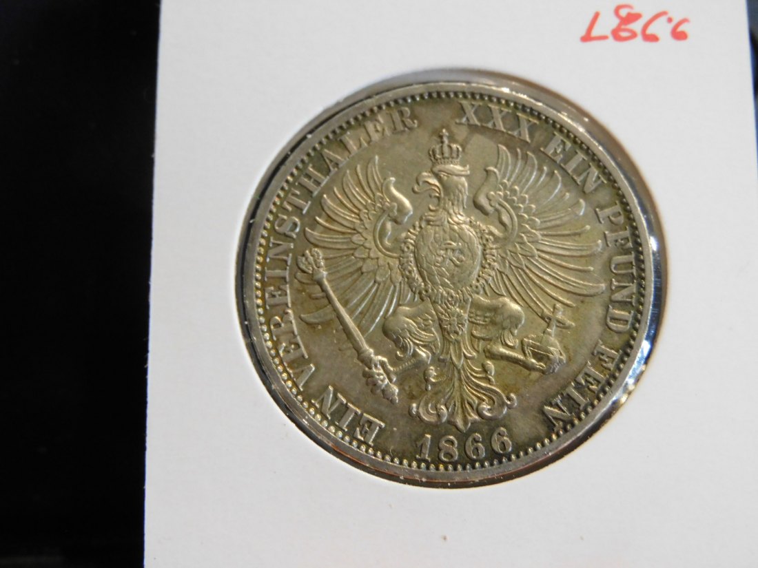  GERMANY 1 THALER 1866 PRUSSIA.GRADE-PLEASE SEE PHOTOS.   