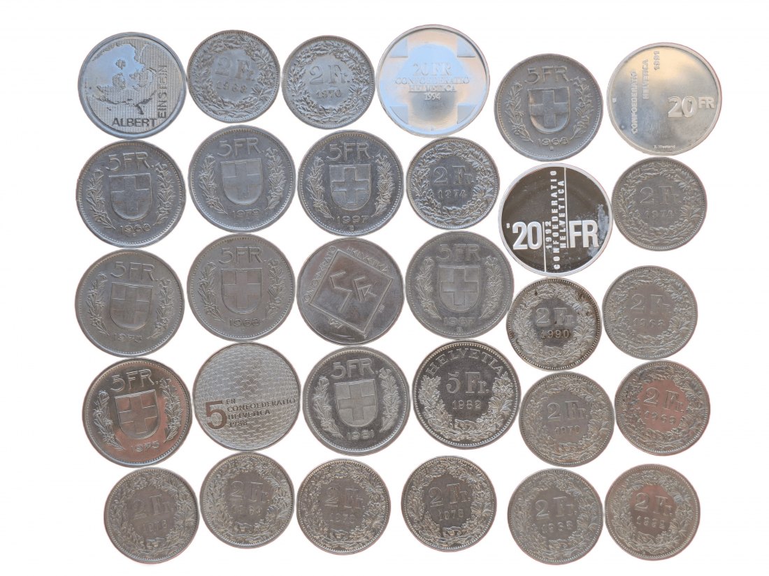  Swiss Coins Lot - with silver coins / Schweiz   