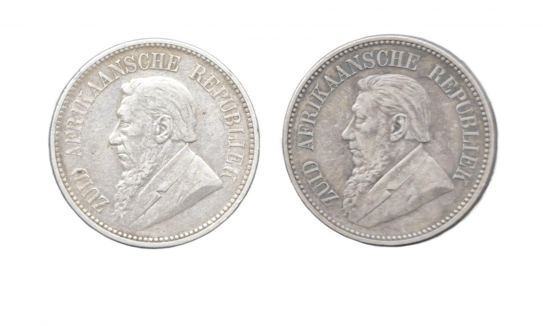  2x Silber 2½ Shillings 1895, 1897 - South Africa   