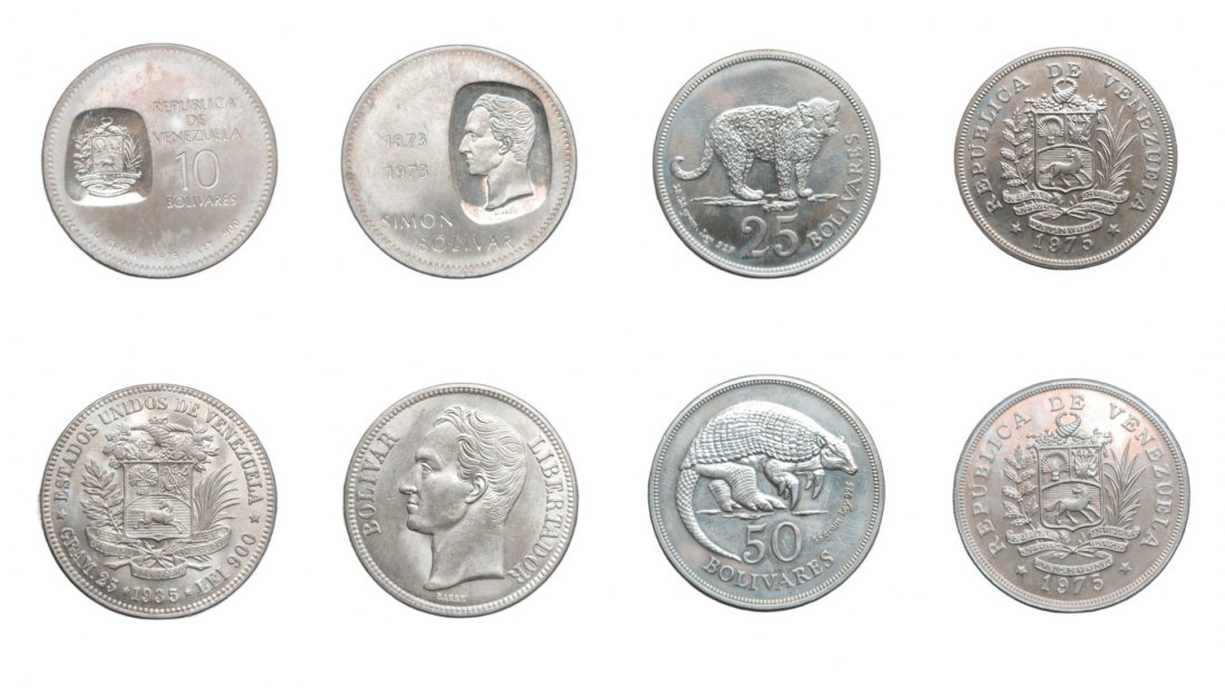  Venezuela - 119 gramm Silbermünzen   
