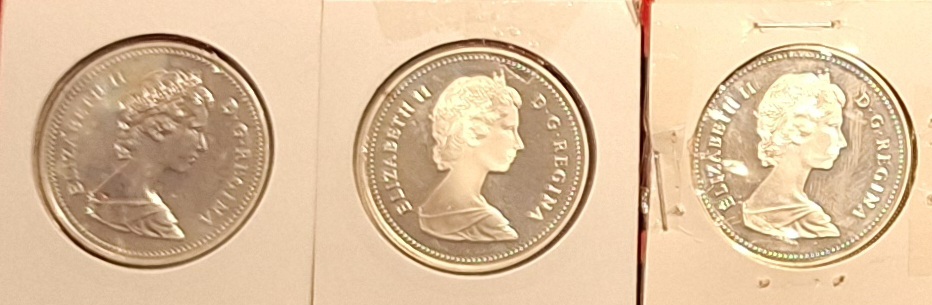 Kanada, Dollar 1983+86 und 88, Elizabeth II 70,05g 500er Silber fein 35,025g   