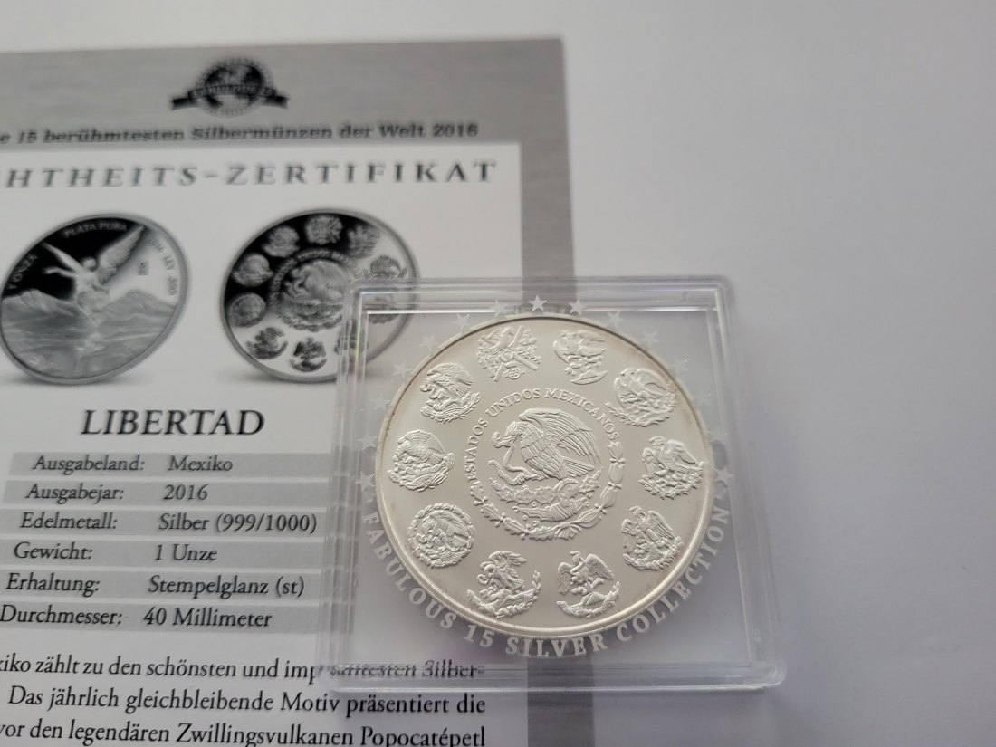  Ley 2016 Libertad 1 Oz Die 15 berühmtesten Silbermünzen der Welt Mexiko Spittalgold9800 (5455   