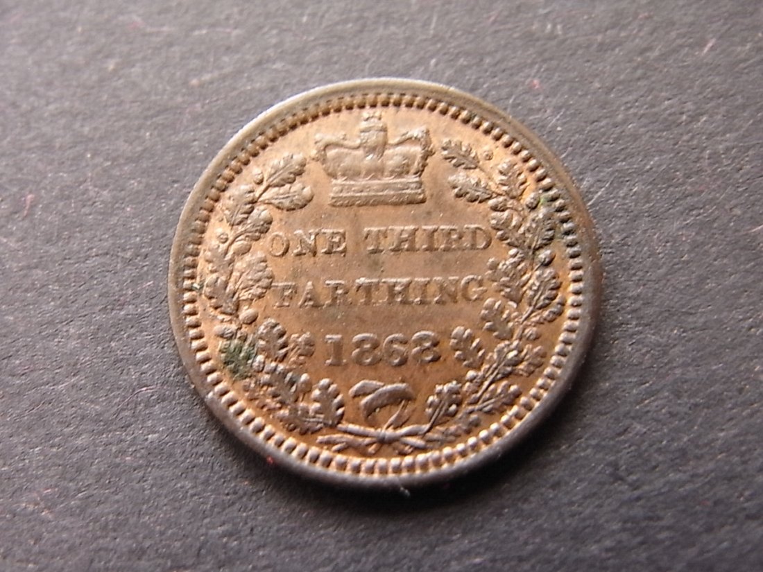  Großbritannien 1/3 Farthing 1868 vzgl   
