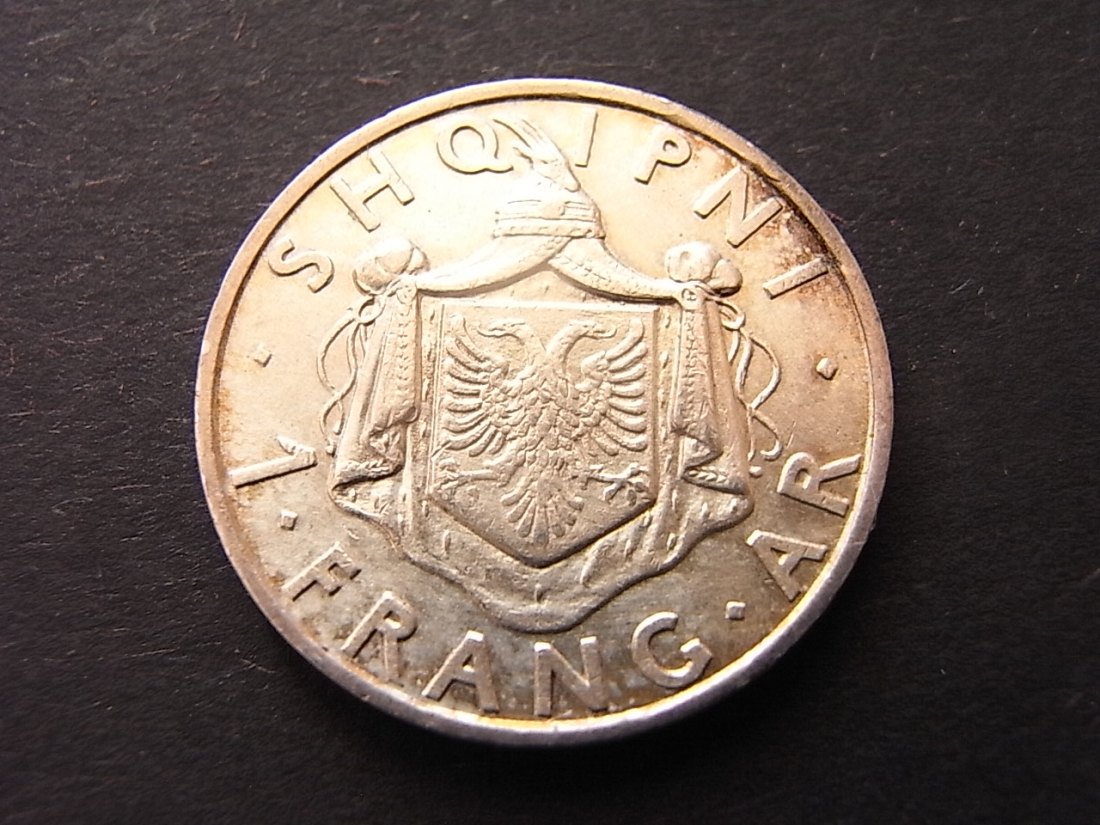  Albanien 1 Frankar 1935 ss/vzgl Silber   
