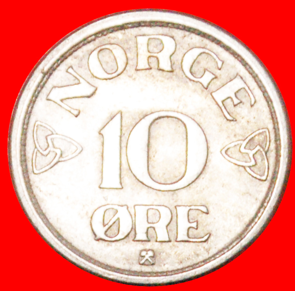 Ⰶ ROSES: NORWAY ★ 10 ORE 1953! HAAKON VII (1905-1957) MINT LUSTRE! ★LOW START ★ NO RESERVE!