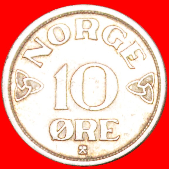 Ⰶ ROSES: NORWAY ★ 10 ORE 1954! HAAKON VII (1905-1957) MINT LUSTRE! ★LOW START ★ NO RESERVE!