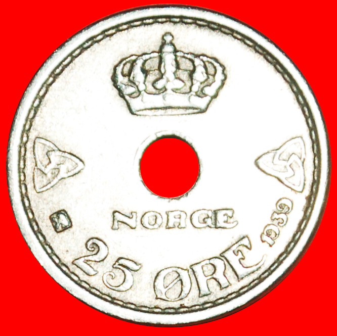 Ⰶ ROSES: NORWAY ★ 25 ORE 1939! HAAKON VII (1905-1957)★LOW START ★ NO RESERVE!