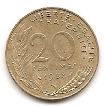  Frankreich 20 Centimes 1983 #238   
