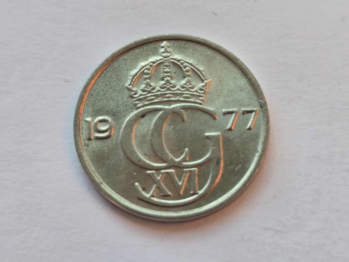  Schweden 50 Öre 1977 VZ   