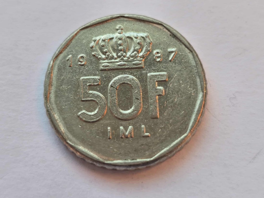  Luxemburg 50 Franc 1987 VZ   