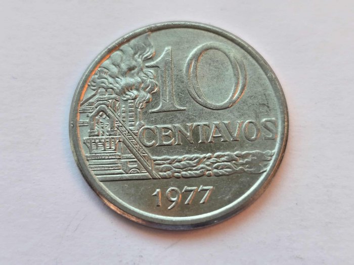  Brasilien 10 Centavos 1977 VZ   