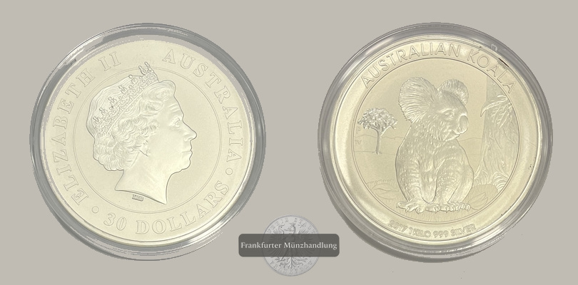  Australien 30 Dollar 2017 Koala (1 Kilo) FM-Frankfurt  Feinsilber: 1000g   