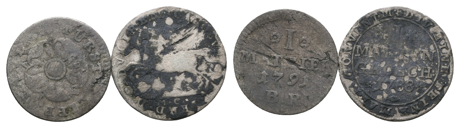  Altdeutschland; 2 Kleinmünzen 1791/1788   