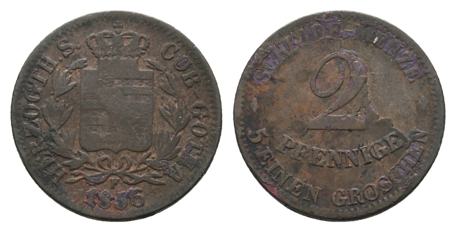  Sachsen; Kleinmünzen 1856   
