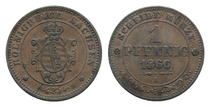  Sachsen; Kleinmünzen 1866   