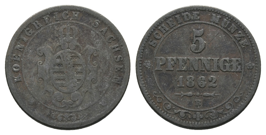 Sachsen; Kleinmünzen 1862   