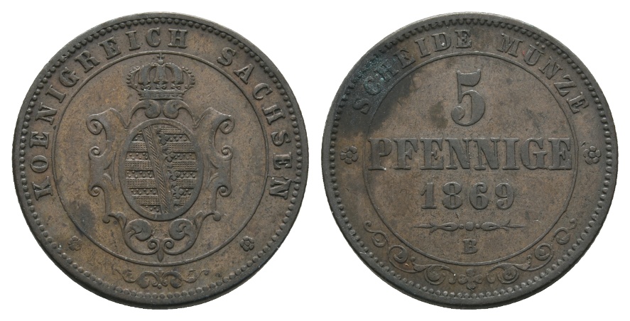  Sachsen; Kleinmünzen 1869   