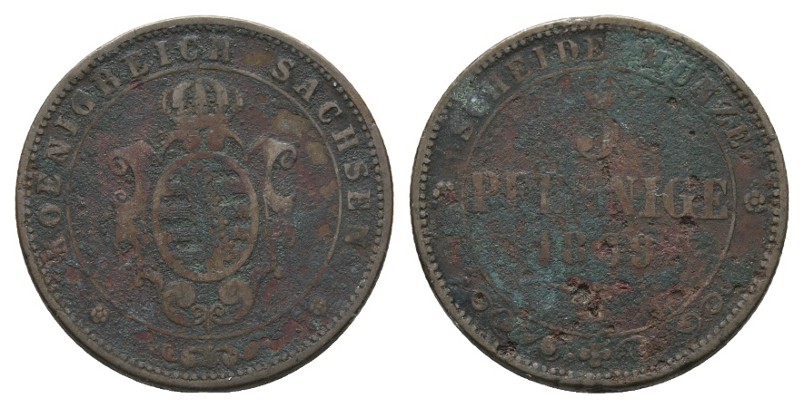  Sachsen; Kleinmünzen 1869   