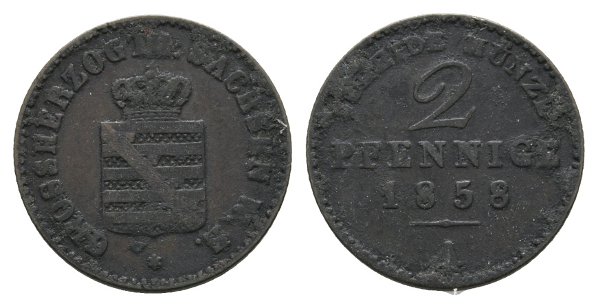 Sachsen; Kleinmünzen 1858   