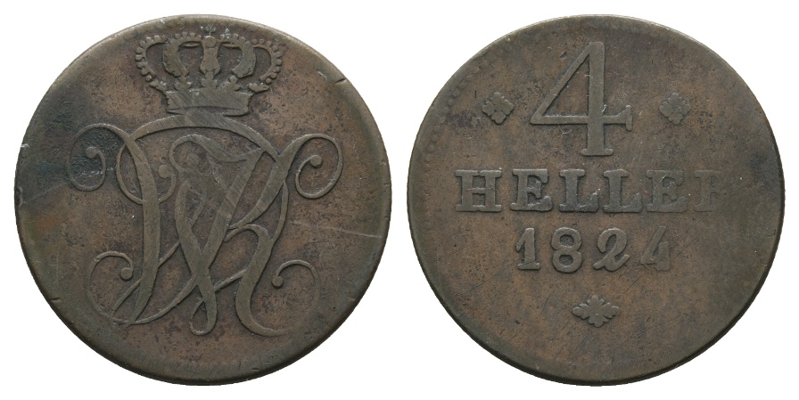  Altdeutschland; Kleinmünzen 1824   