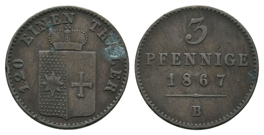  Altdeutschland; Kleinmünzen 1867   