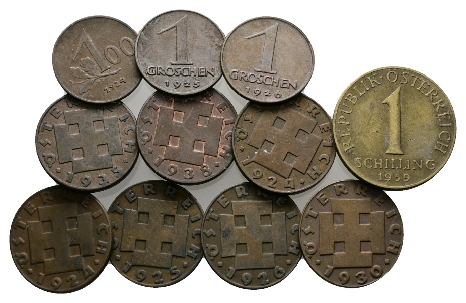  Österreich; 11 Kleinmünzen   