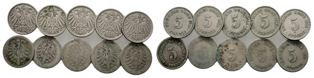  Deutsches Reich; 10 Kleinmünzen   
