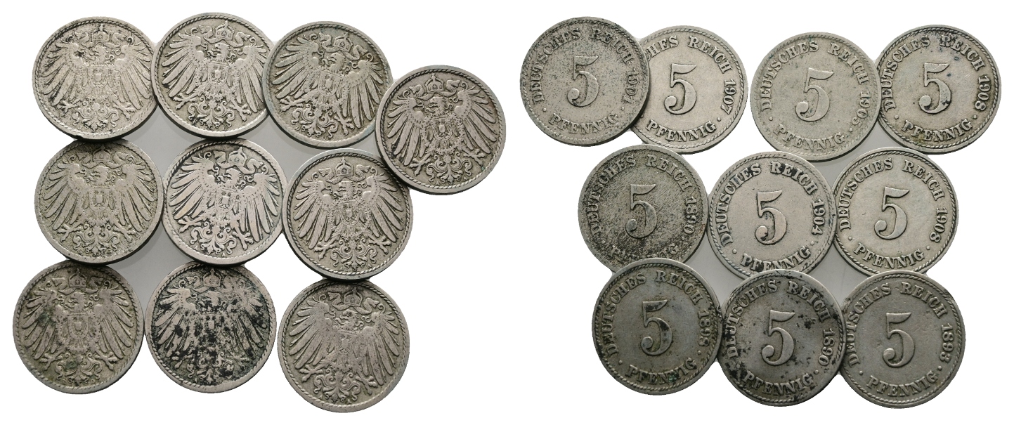  Deutsches Reich; 10 Kleinmünzen   