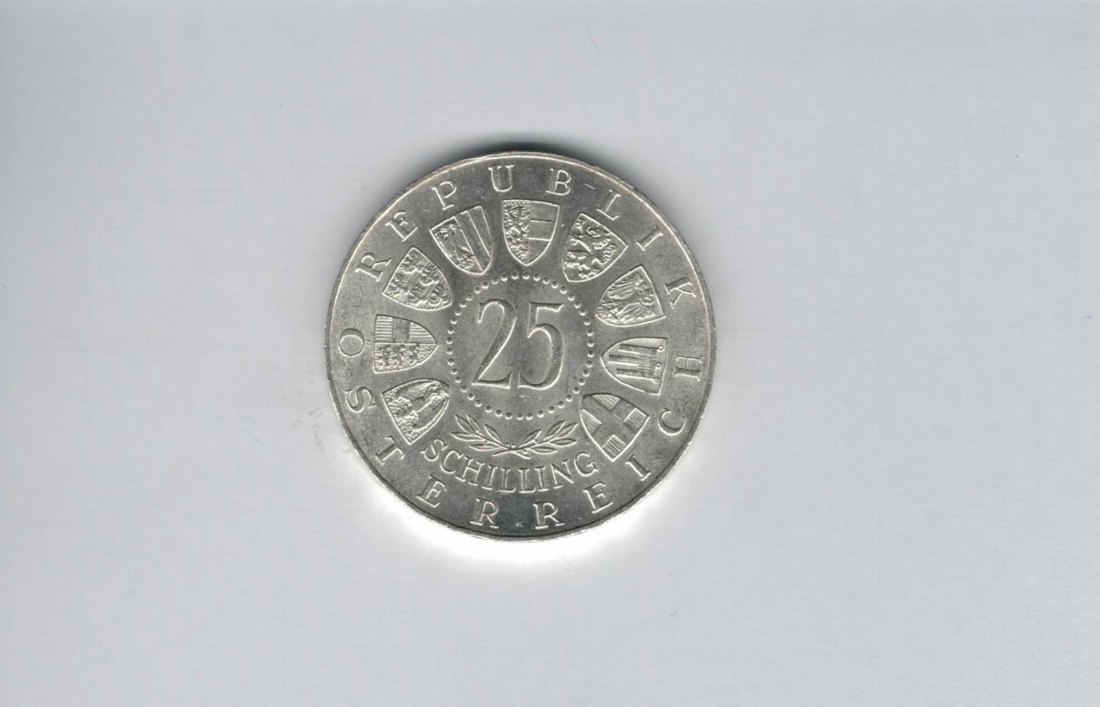  25 Schilling 1963 Prinz Eugen von Savoyen silber 10,4g fein Österreich Spittalgold9800 (04588/9)   