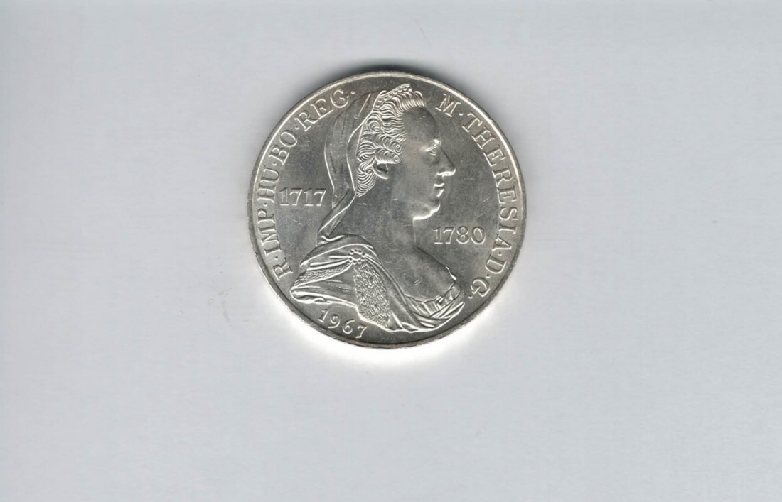  25 Schilling 1967 Maria Theresia silber 10,4g fein Österreich 2. Rep Spittalgold9800 (4588/13)   