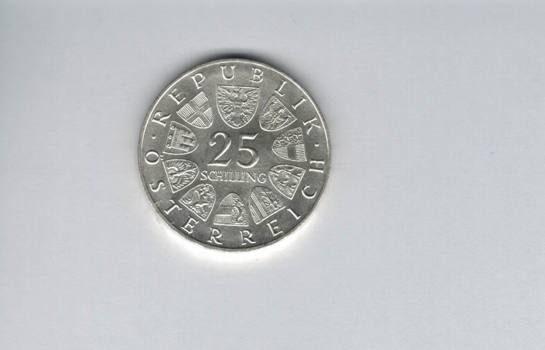  25 Schilling 1967 Maria Theresia silber 10,4g fein Österreich 2. Rep Spittalgold9800 (4588/13)   