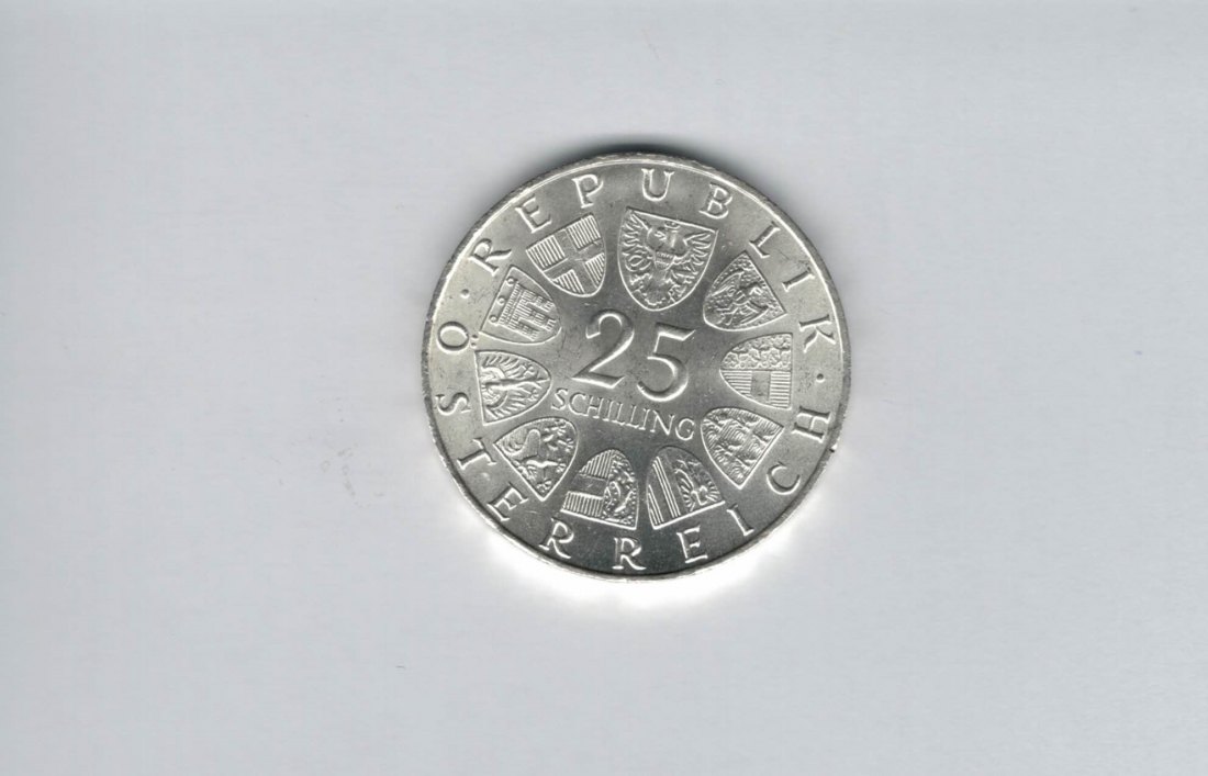  25 Schilling 1969 Peter Rosegger silber 10,4g fein Österreich 2. Rep Spittalgold9800 (4588/15)   