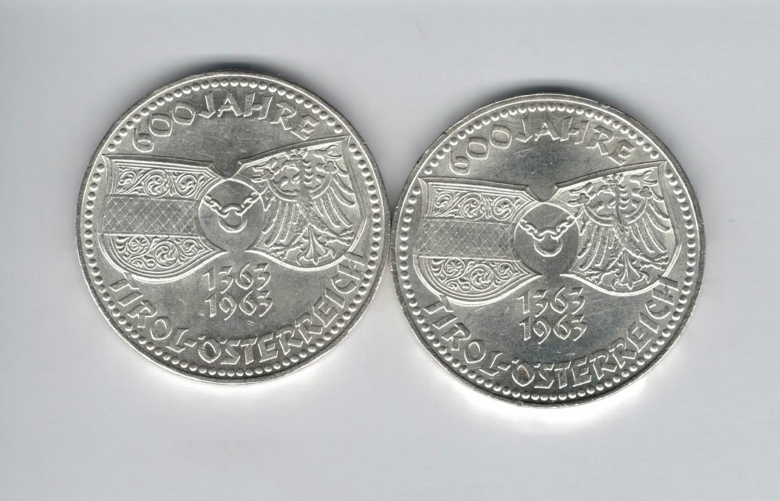  50 Schilling 1963 Tirol 600 Jahre bei Österreich 18g fein Ag Spittagold9800 (4584/2)   