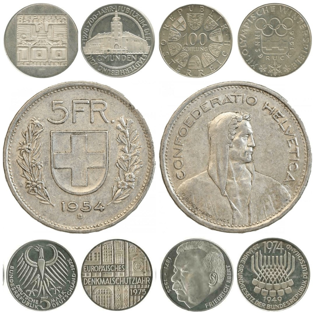  Lot of European Silver Coins   