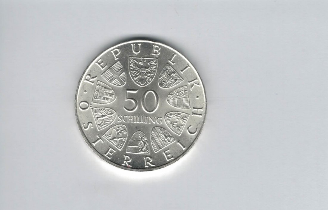  50 Schilling 1972 100 J. Hochschule für Bodenkultur Ag 18g fein Österreich Spittalgold9800 (4584/13)   