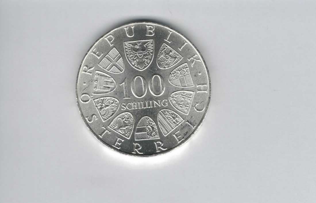  100 Schilling 1974 Olympische Winterspiele 1976 Innsbruck 15,36 Fein silber Österreich (01914/1)   